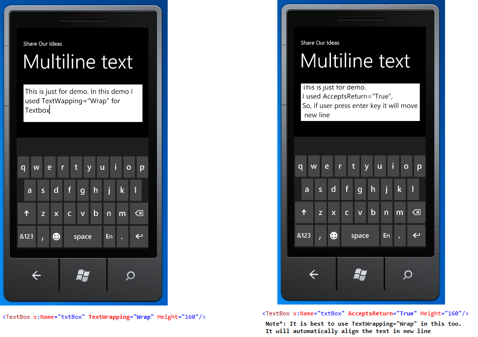 Multiline textbox in windows phone 7 (WP7)