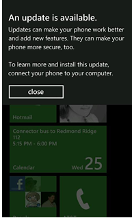 Windows Phone 7 update is available