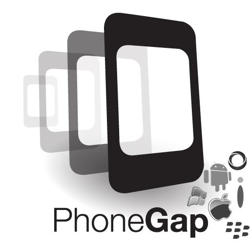 PhoneGap Logo with Windows Phone Android iOS Bada Blackberry