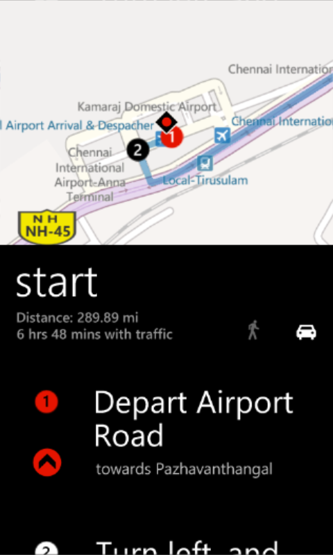 Bing Maps Directions from Windows Phone app