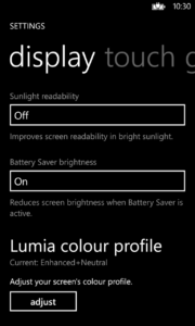 Lumia colour profile